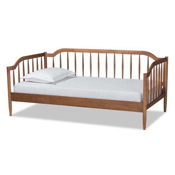 Baxton Studio Parson Classic Mid-Century Walnut Brown Finished Wood Twin Size Daybed - 194-11516-ZORO