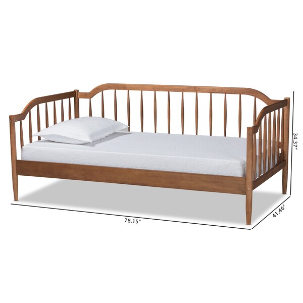 Baxton Studio Parson Classic Mid-Century Walnut Brown Finished Wood Twin Size Daybed - 194-11516-ZORO