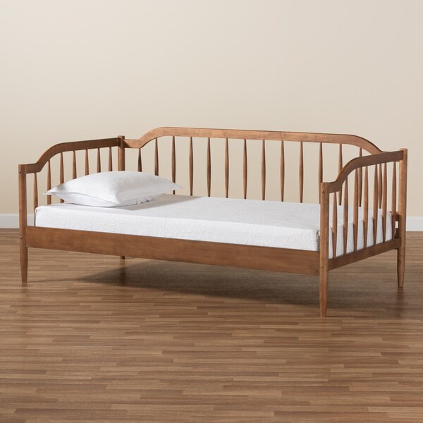 Baxton Studio Parson Classic Mid-Century Walnut Brown Finished Wood Twin Size Daybed - 194-11516-ZORO