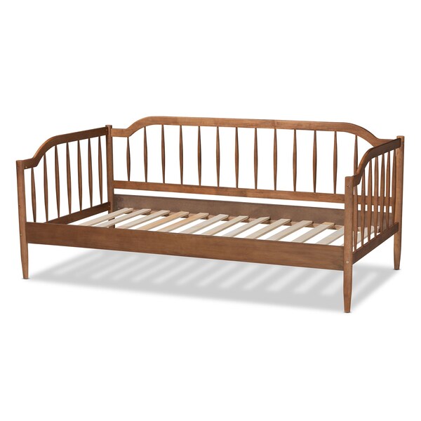 Baxton Studio Parson Classic Mid-Century Walnut Brown Finished Wood Twin Size Daybed - 194-11516-ZORO