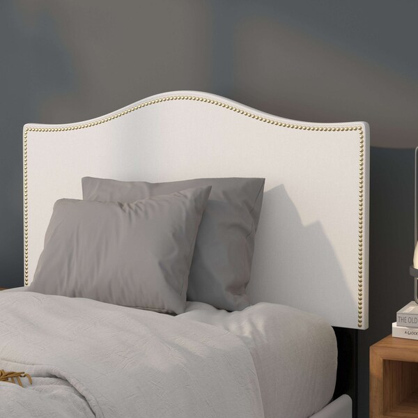 Flash Furniture Headboard, Twin Size, White Fabric - HG-HB1707-T-W-GG