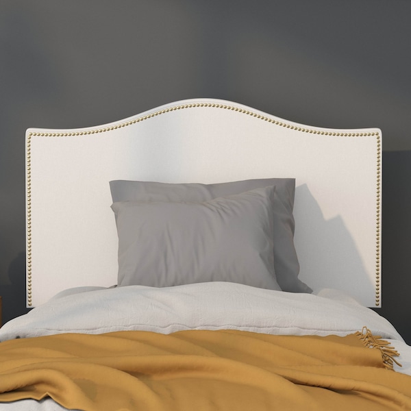 Flash Furniture Headboard, Twin Size, White Fabric - HG-HB1707-T-W-GG