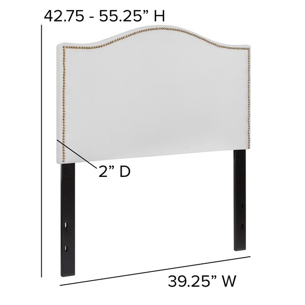 Flash Furniture Headboard, Twin Size, White Fabric - HG-HB1707-T-W-GG