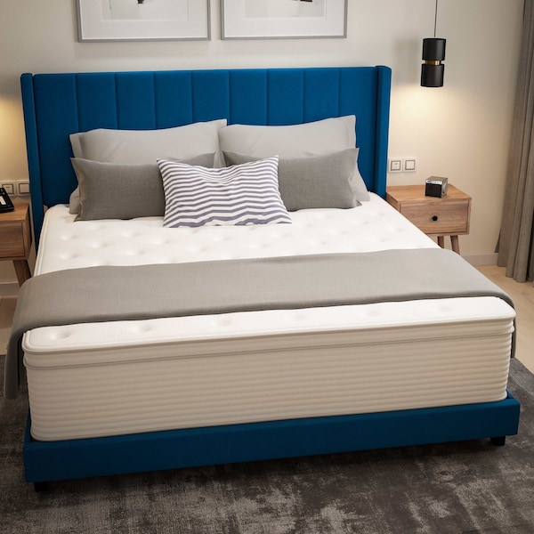 Flash Furniture 14 King Euro Top Memory Foam Hybrid Mattress - CL-LUXET232-14-K-GG