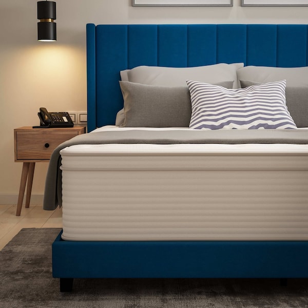 Flash Furniture 14 King Euro Top Memory Foam Hybrid Mattress - CL-LUXET232-14-K-GG