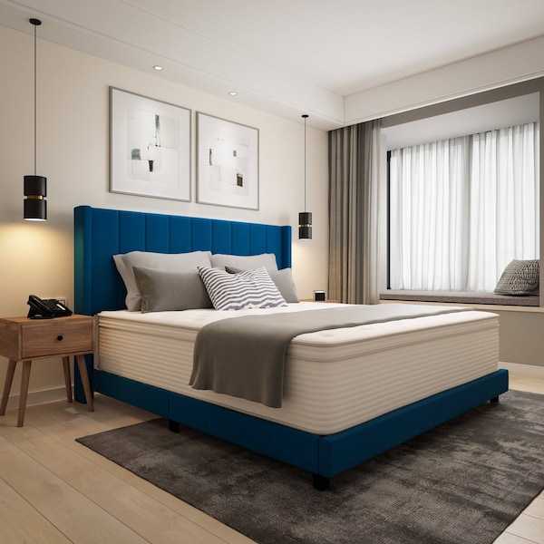 Flash Furniture 14 King Euro Top Memory Foam Hybrid Mattress - CL-LUXET232-14-K-GG