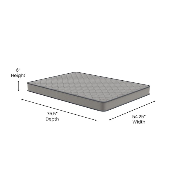 Flash Furniture 6" Hybrid Mattress, Full Mattress in a Box - CL-E236-B-F-GG