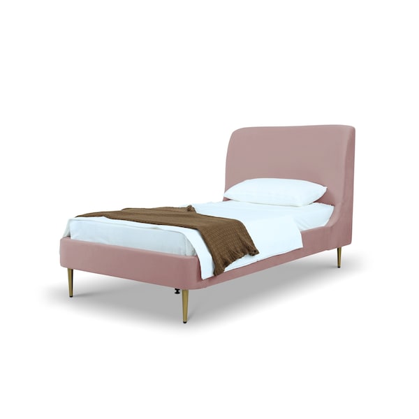 Manhattan Comfort Mid-Century Modern Bedframe with Headboard for Bedroom Use - BD003-TW-BH