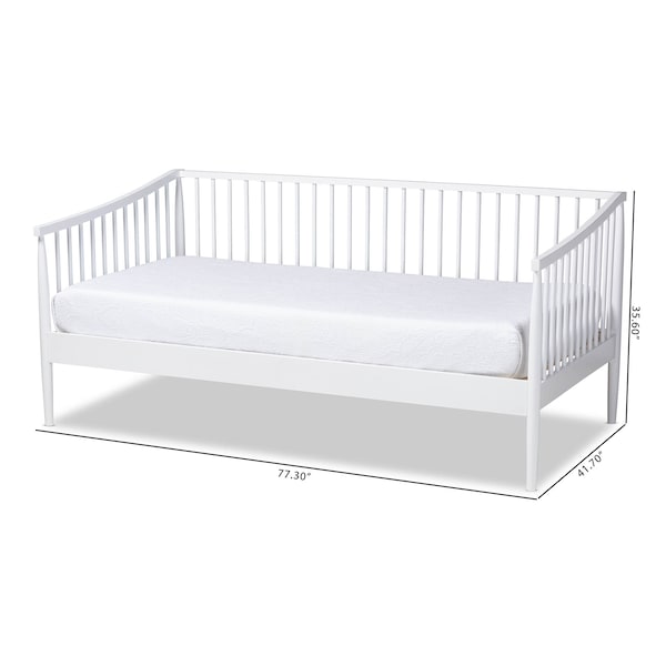 Baxton Studio Renata White Finished Wood Twin Size Spindle Daybed - 158-9645