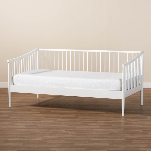 Baxton Studio Renata White Finished Wood Twin Size Spindle Daybed - 158-9645