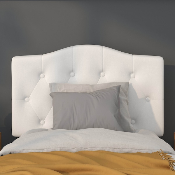 Flash Furniture Cambridge Headboard, Twin Size, White Fbrc - HG-HB1708-T-W-GG