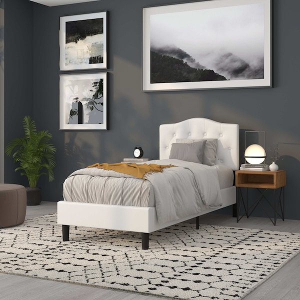 Flash Furniture Cambridge Headboard, Twin Size, White Fbrc - HG-HB1708-T-W-GG