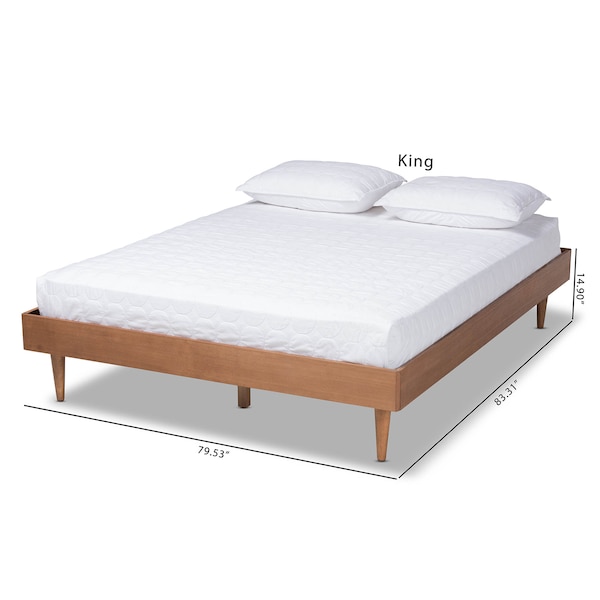 Baxton Studio Rina Mid-Century Ash Walnut Finished Full Size Wood Bed Frame - 159-9812