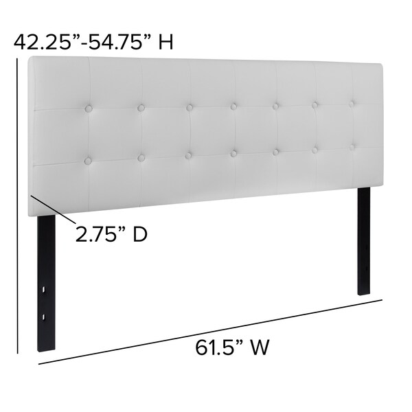 Flash Furniture Headboard, Queen Size, White Vinyl - HG-HB1705-Q-W-GG