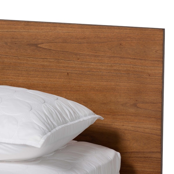 Baxton Studio Wheatley Mid-Century Modern Walnut Brown Finished Wood Queen Size Platform Bed - 235-13244-ZORO