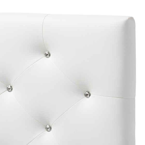 Baxton Studio Viviana White Upholstered Button-Tufted Twin Size Headboard - 125-6973