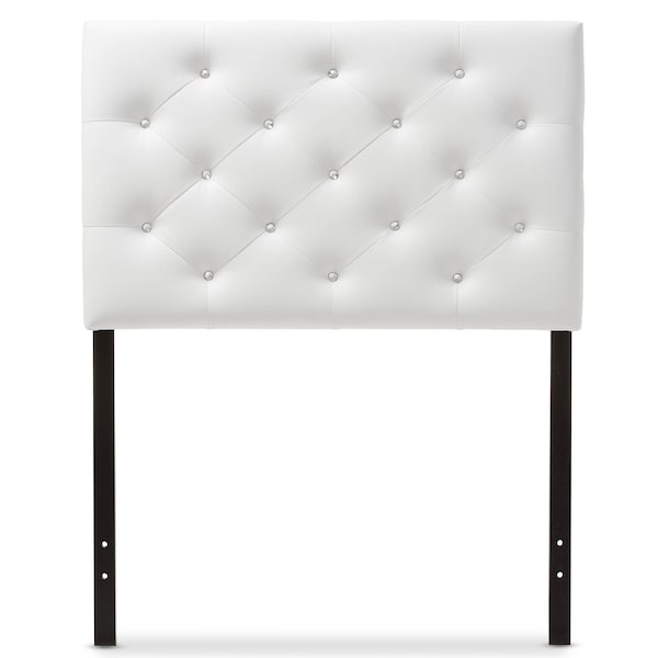 Baxton Studio Viviana White Upholstered Button-Tufted Twin Size Headboard - 125-6973
