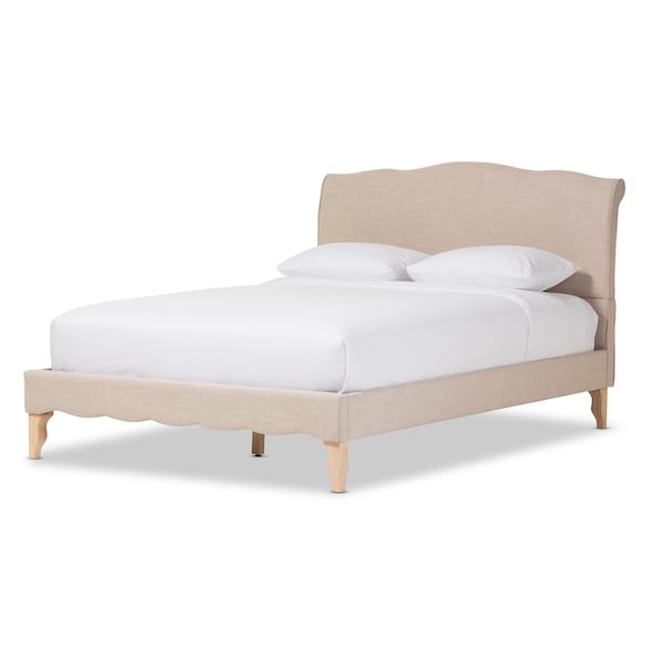 Baxton Studio Fannie Modern Style Beige Linen King Size Platform Bed - 125-7013