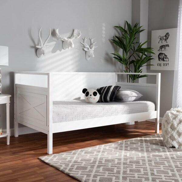 Baxton Studio Cintia White Finished Wood Twin Size Daybed - 158-9642