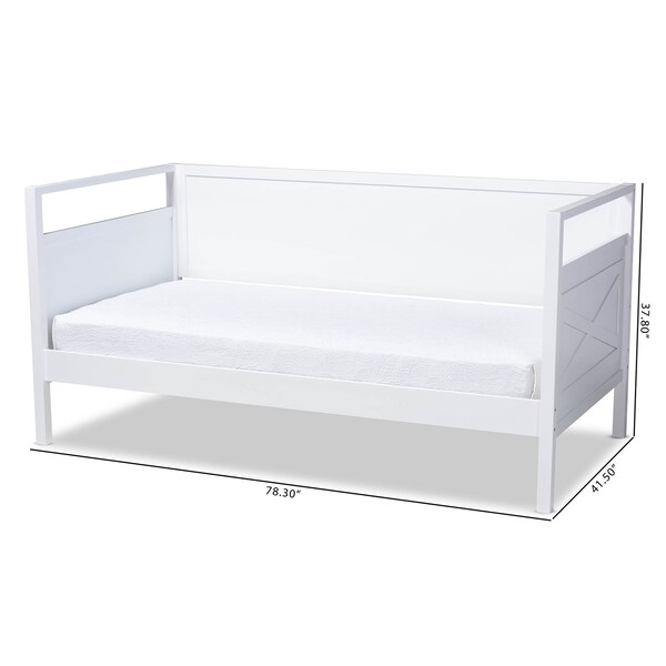 Baxton Studio Cintia White Finished Wood Twin Size Daybed - 158-9642