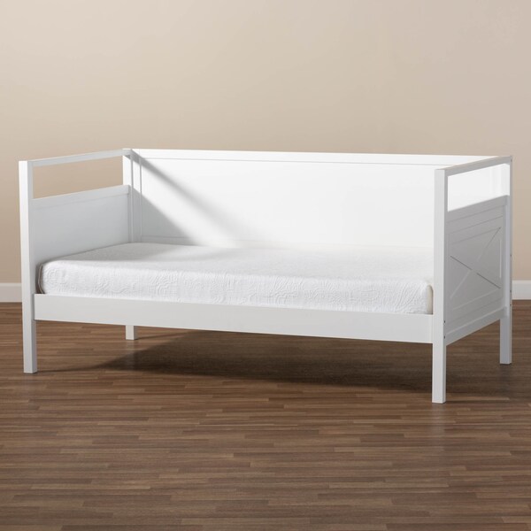Baxton Studio Cintia White Finished Wood Twin Size Daybed - 158-9642