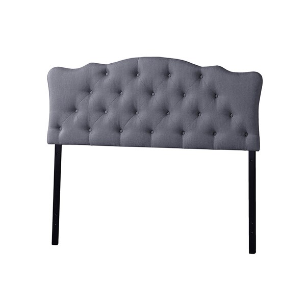 Baxton Studio Rita Full Size Grey Upholstered Button-tufted Headboard - 118-6419