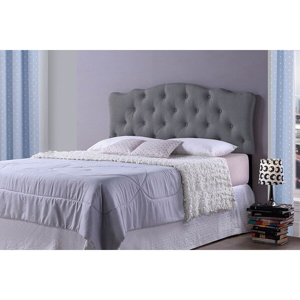 Baxton Studio Rita Full Size Grey Upholstered Button-tufted Headboard - 118-6419