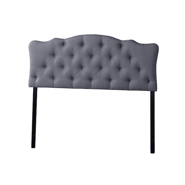 Baxton Studio Rita Full Size Grey Upholstered Button-tufted Headboard - 118-6419