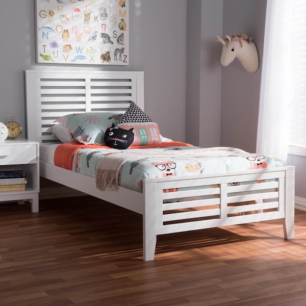 Baxton Studio Sedona Modern White-Finished Wood Twin Platform Bed - 143-7875