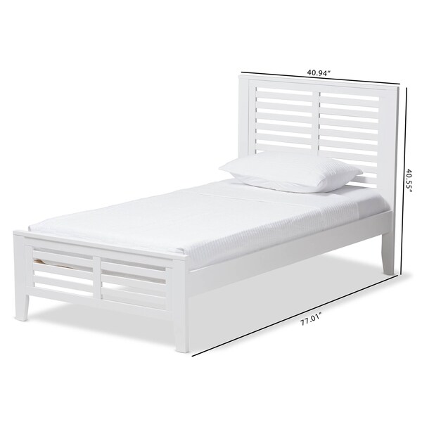 Baxton Studio Sedona Modern White-Finished Wood Twin Platform Bed - 143-7875