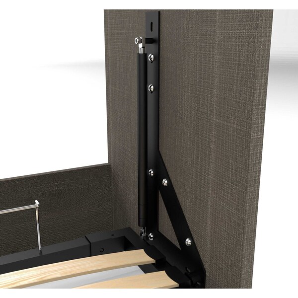 Bestar Cielo 119W Full Murphy Bed and 2 Shelving Units with Drawers (118W), Bark Grey & White - 80895-47