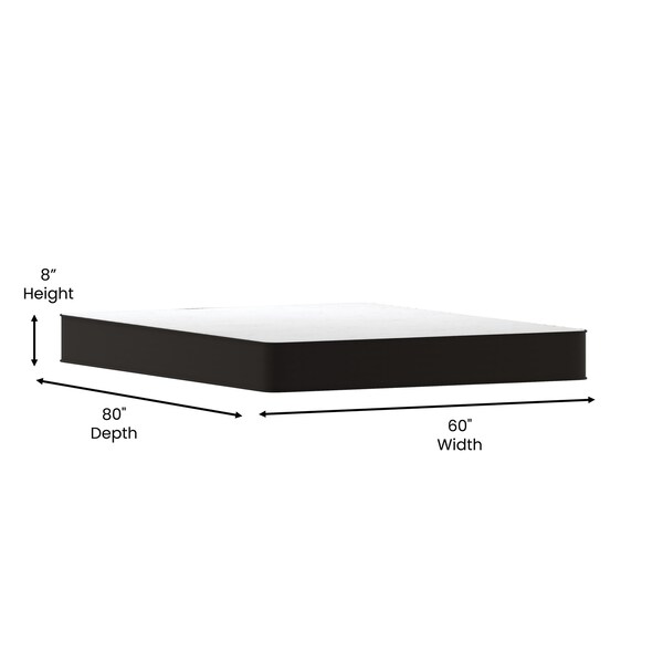 Flash Furniture 8" Hybrid Mattress, Queen Mattress in a Box - CL-E238-B-Q-GG