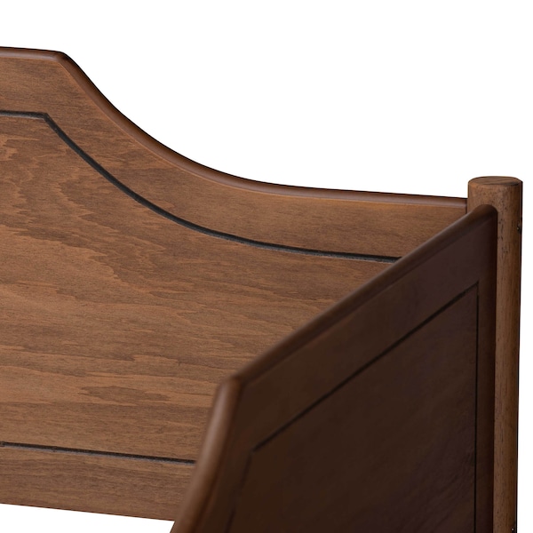 Baxton Studio Alya Walnut Wood Twin Size Daybed with Roll-Out Trundle Bed - 168-10832-10833