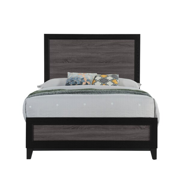 Global Furniture Usa Farmhouse Paper Lisbon Grey And Black Full Bed - 2276