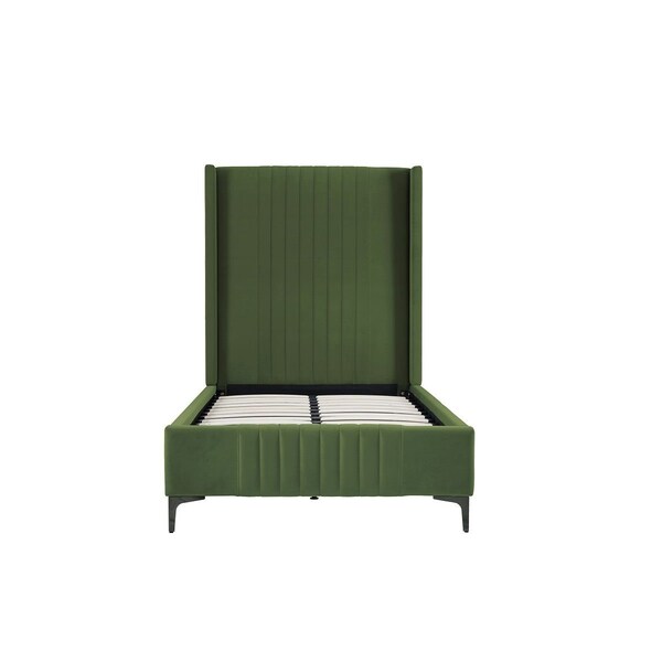 Manhattan Comfort Promenade Twin-Size Bed in Moss Green - BD010-TW-MG