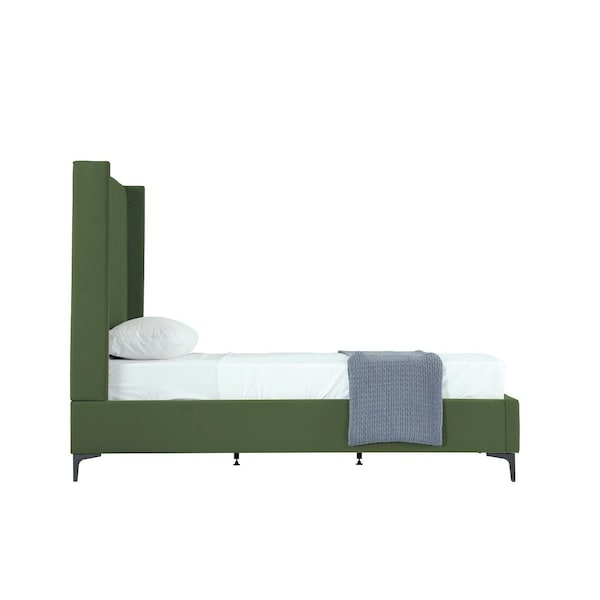 Manhattan Comfort Promenade Twin-Size Bed in Moss Green - BD010-TW-MG