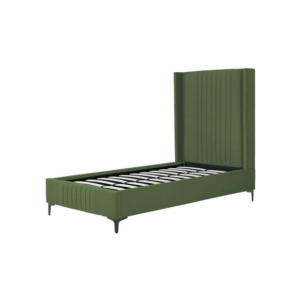 Manhattan Comfort Promenade Twin-Size Bed in Moss Green - BD010-TW-MG