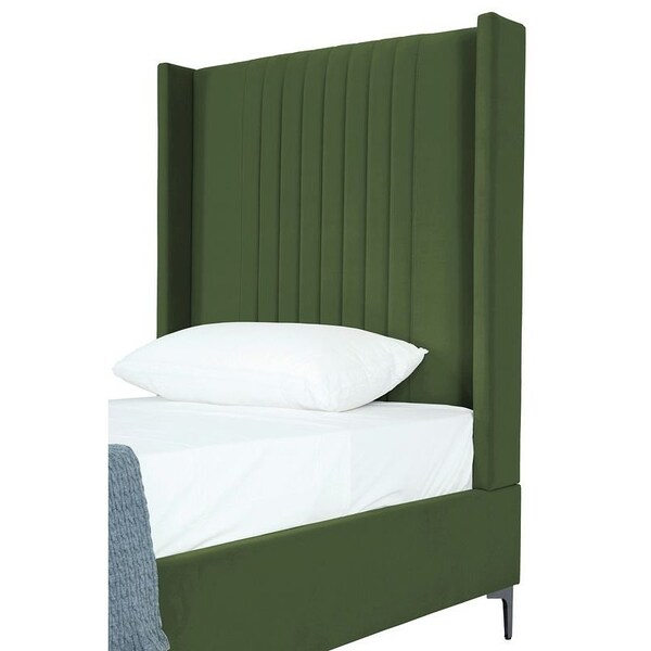 Manhattan Comfort Promenade Twin-Size Bed in Moss Green - BD010-TW-MG