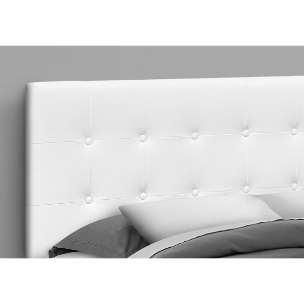 Monarch Specialties Bed, Headboard Only, Queen Size, Bedroom, Upholstered, Pu Leather Look, White, Transitional - I 6002Q