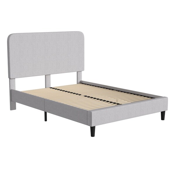 Flash Furniture Light Grey Queen Fabric Upholstered Platform Bed - HG-3WPB21-Q03-Q-GY-GG