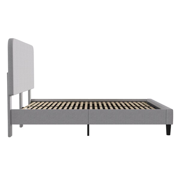 Flash Furniture Light Grey Queen Fabric Upholstered Platform Bed - HG-3WPB21-Q03-Q-GY-GG