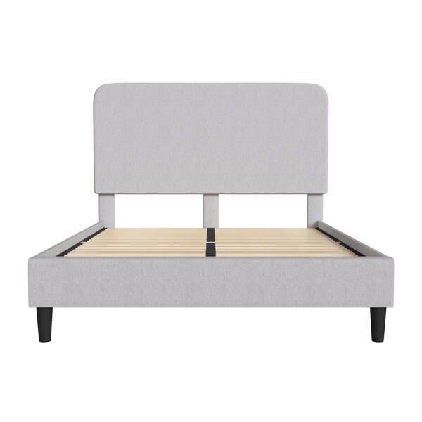 Flash Furniture Light Grey Queen Fabric Upholstered Platform Bed - HG-3WPB21-Q03-Q-GY-GG