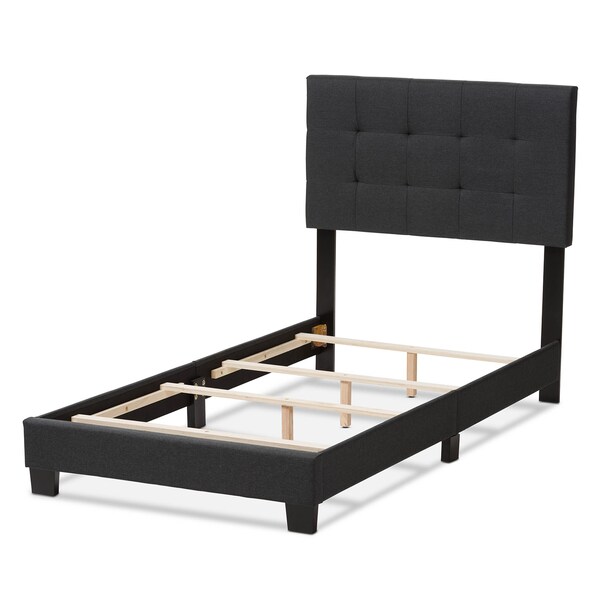 Baxton Studio Brookfield Modern Charcoal Grey Twin Size Bed - 138-7594