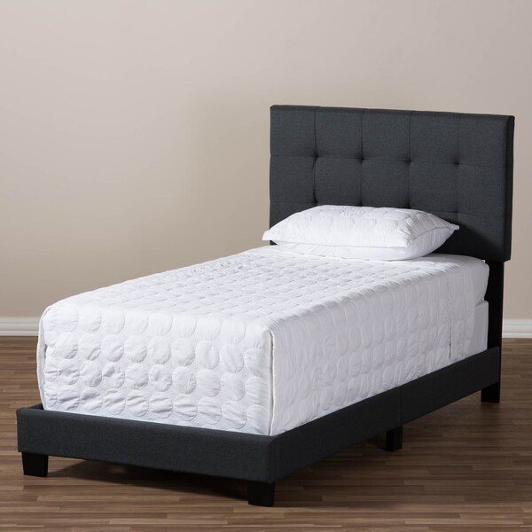 Baxton Studio Brookfield Modern Charcoal Grey Twin Size Bed - 138-7594