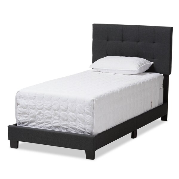 Baxton Studio Brookfield Modern Charcoal Grey Twin Size Bed - 138-7594