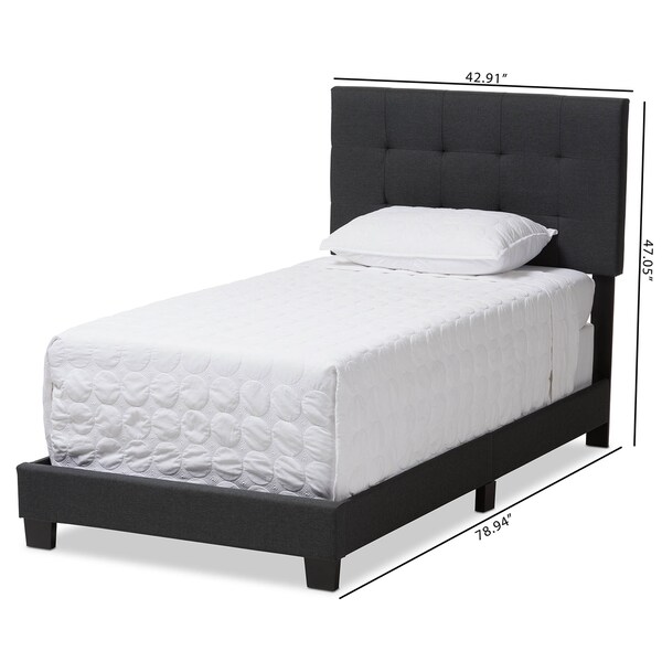 Baxton Studio Brookfield Modern Charcoal Grey Twin Size Bed - 138-7594