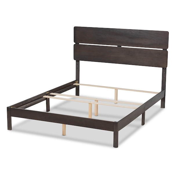 Baxton Studio Anthony Dark Grey Oak Finished Wood Queen Size Panel Bed - 167-10727