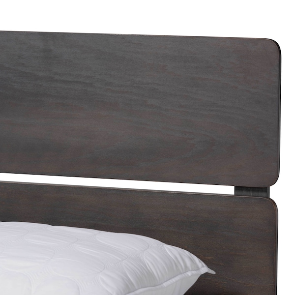 Baxton Studio Anthony Dark Grey Oak Finished Wood Queen Size Panel Bed - 167-10727