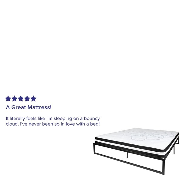 Flash Furniture King Platform Bed Frame and 12" Mattress Set - XU-BD10001-10PSM-K-GG