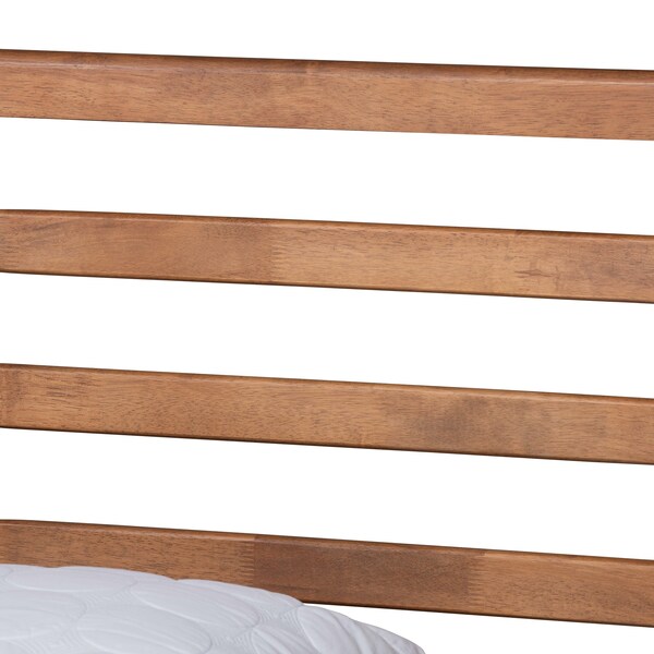 Baxton Studio Shiro Mid-Century Modern Ash Walnut Finished Wood King Size Platform Bed - 182-11107-9409-ZORO